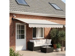 Vidaxl Toldo Retrátil Elétrico Cinza Claro E Branco