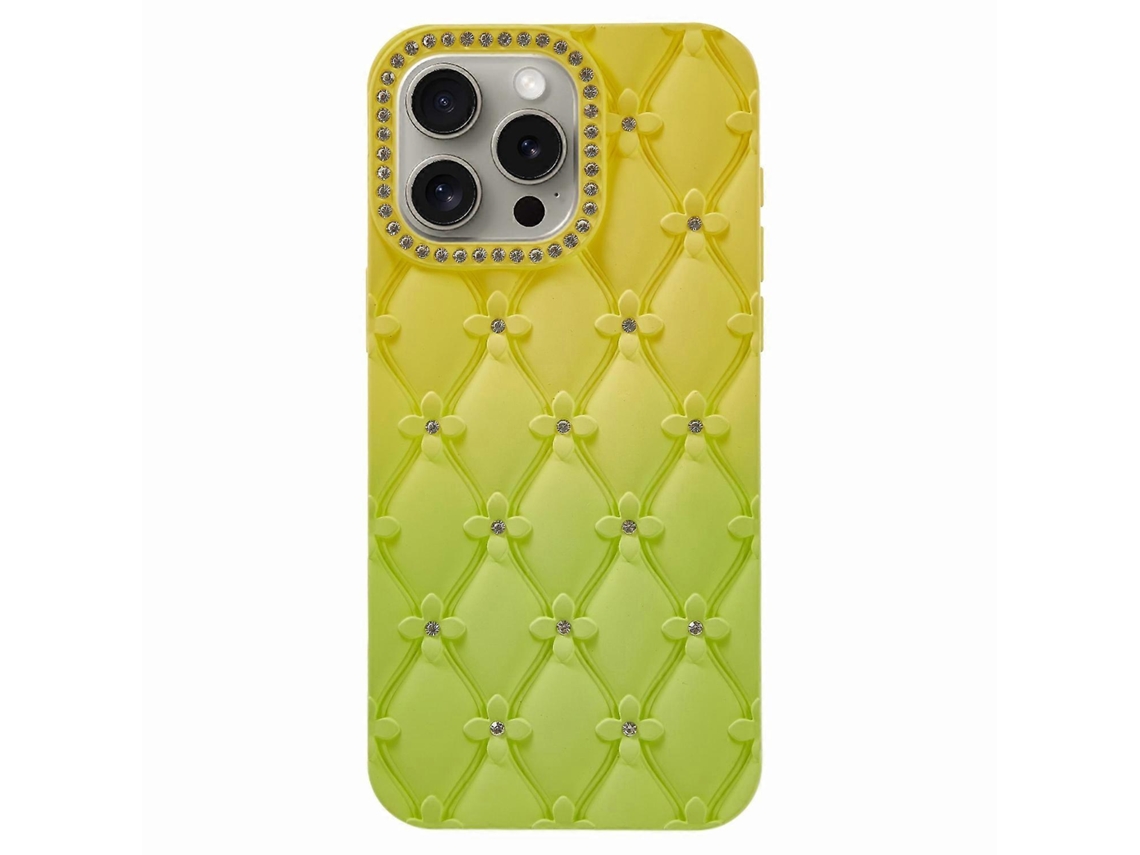 Capa Para Iphone 14 Pro Com Decoração Em Strass E Capa Emborrachada De Tpu