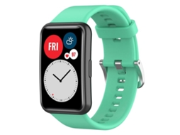 Bracelete para Huawei Watch Fit New Silicone Fivela de Aço Prateada Azul e Verde XIAOMOYU