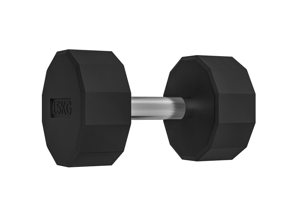 Halter com cabo antiderrapante VELTUS TRADE 15kg para fitness e treino em casa, preto