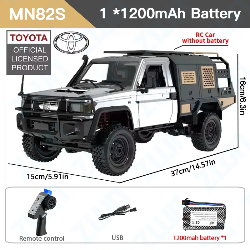 (prateado) Caminhonete De Controle Remoto Em Escala 1/12, Brinquedo Off-road 4x4, Presente Para Crianças