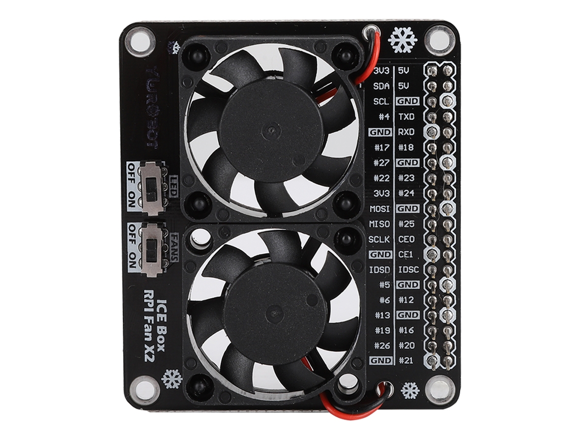 Mini Ventilador De Resfriamento Duplo Com Placa De Extensão Gpio Para Raspberry Pi 4b/3b+/3b/3a+