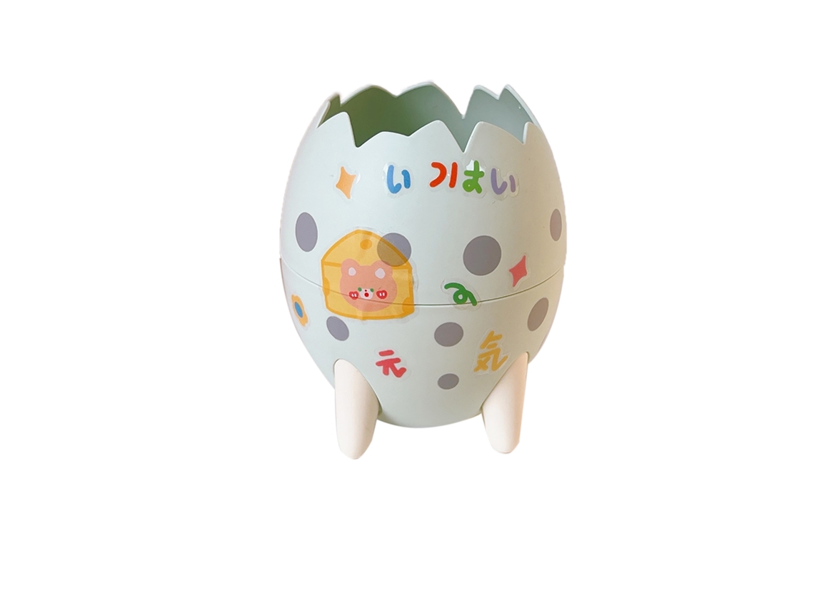 Portalápices Em Forma De Ovo De Dinossauro, Moderno, Decorativo, Personalizado, Abs, Desmontável, Bonito, Para Escritório, Cor Verde