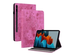 Capa de couro para tablet Webake com estampa de borboleta rosa