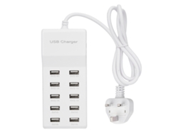 Estação De Carregamento Usb (10 Portas De Saída Carregamento Rápido 5v12a) Adaptador De Energia Hub Carregador