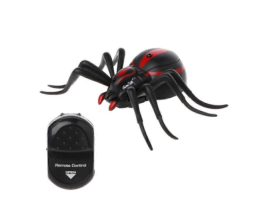 Aranha falsa realista com controle remoto, brinquedo assustador para pegadinhas.