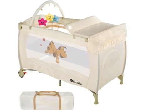 Berço De Viagem Com Trocador TECTAKE (Bege - Nylon - 132 x 75 x 104 cm)