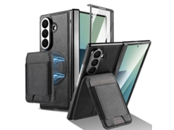 Capa Hexinyigjly Para Samsung Galaxy Z Fold5, Compatível Com Magnsafe, Com Protetor De Ecrã Integrado Preto