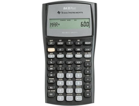 Calculadora Financeira TEXAS BA-II Plus Preto (10 dígitos)
