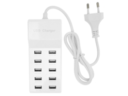 ESTAÇÃO DE CARGA USB DE PAREDE COM 10 PORTAS E CARREGADOR INTELIGENTE DE 40 W PARA MÚLTIPLOS DISPOSITIVOS