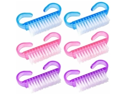 Conjunto Com 6 Escovas Para Limpeza De Unhas E Mãos, Rosa