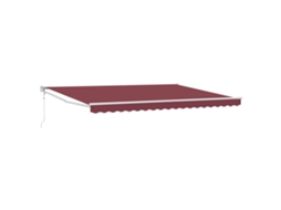 Conjunto 1 Toldo Retrátil Vidaxl Bordô Poliéster (4 X 2 M)