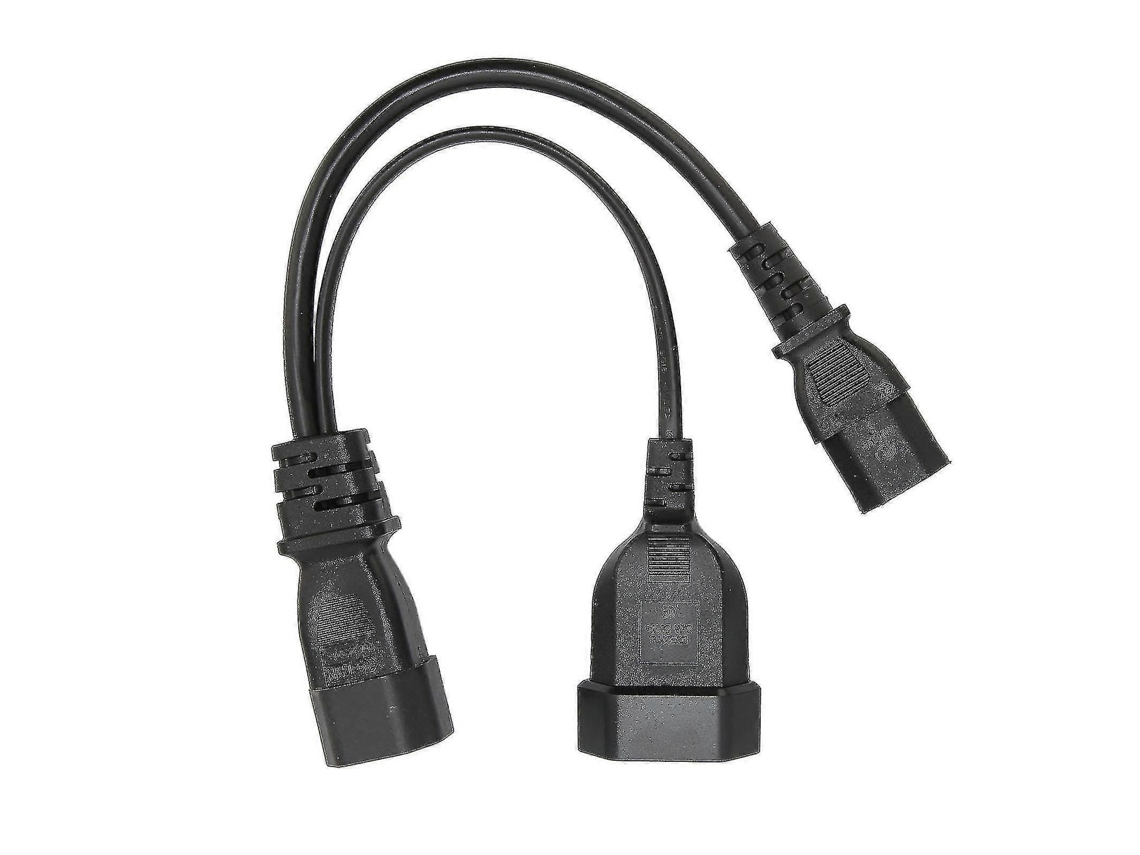 Cabo de alimentação em formato Y, conector IEC320 C14 para C13 e plugue europeu, 32 cm (12,6 polegadas), 10 A 250 V, profissional.