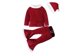 Mali traje de Natal Papai Noel Infantil 4pcs Conjunto Algodão Veludo para Bebê 2 5 Anos