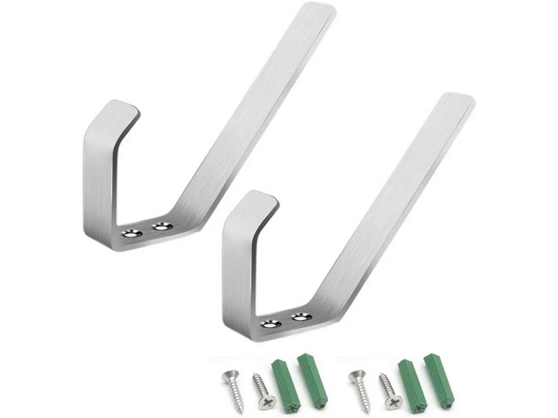 Conjunto De 2 Suportes Para Capacete De Motocicleta Em Aço Inoxidável, Ganchos De Parede Para Chapéus Com Parafusos