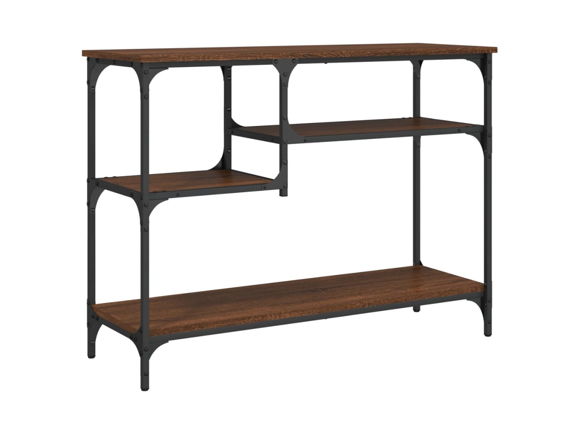 Mesa Consola com Prateleiras 100x35x75 cm em Carvalho Castanho MAISON EXCLUSIVE
