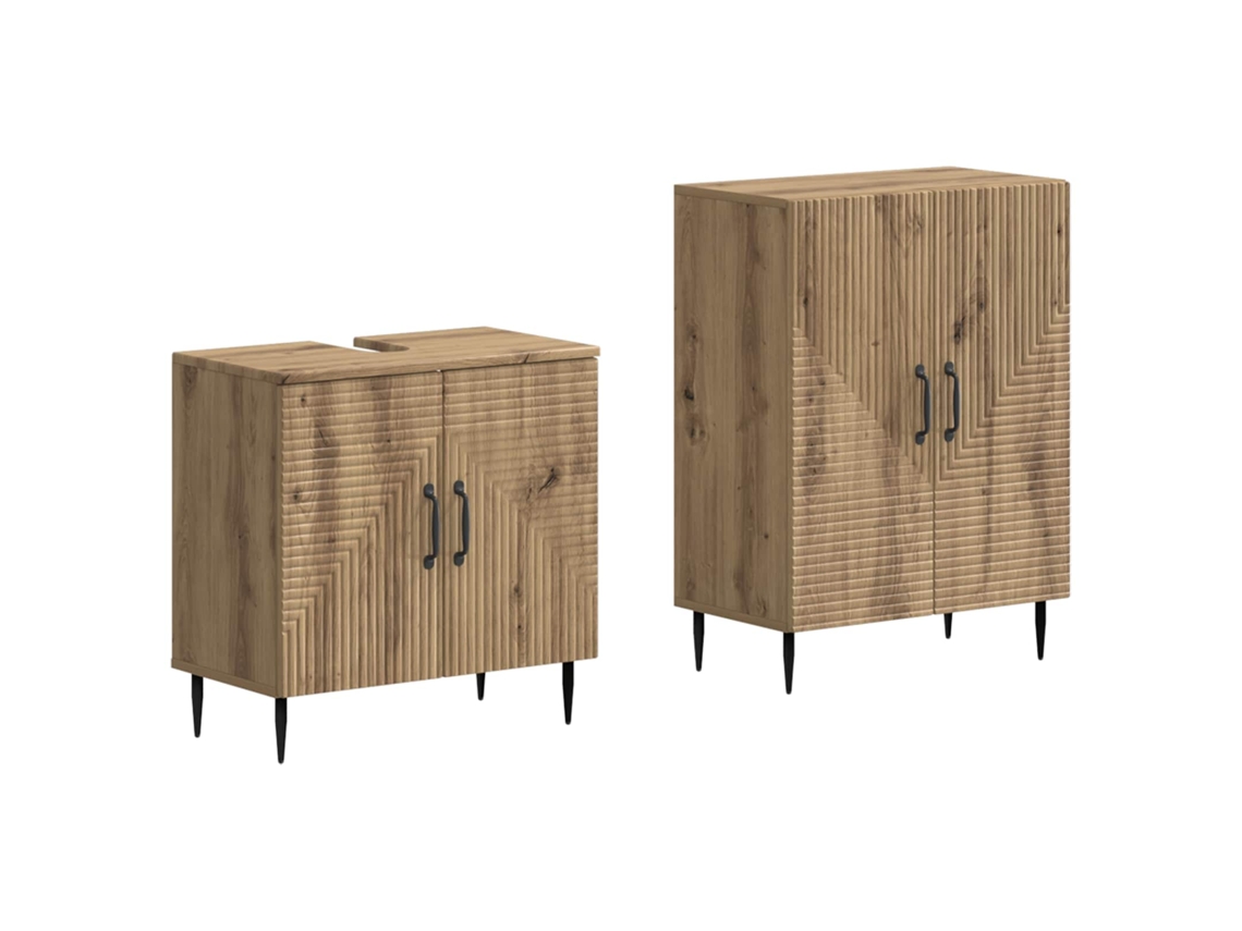Vidaxl Conjunto De Armário De Banheiro Com 2 Peças Haarlem
