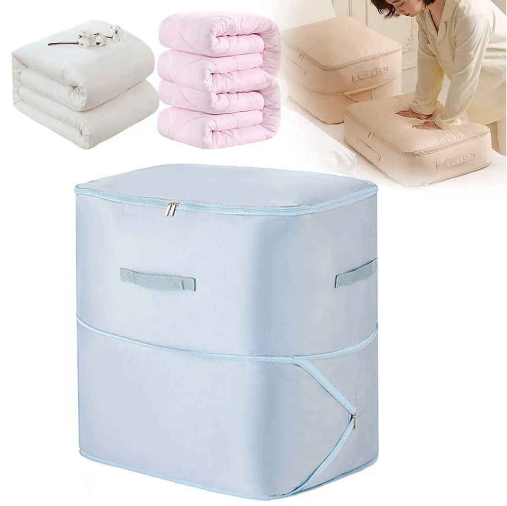 Saco Organizador Autocompressível, Caixas De Armazenamento, Para Guardar Edredons, Roupas E Cobertores (azul, 52x42x60cm)