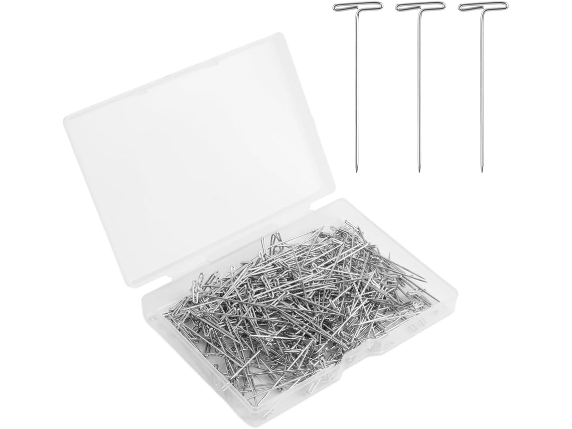 200 Agulhas Retas De 38 Cm/15 Polegadas Para Perucas - Agulhas Em T De Aço Resistente Para Bloqueio, Tricô E Modelagem.