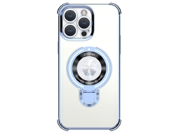 Suporte Casa Galvanizado Para Iphone 14 Pro Max Pele Sintética Magnética Azul