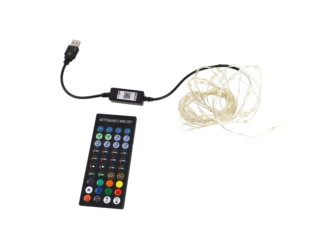 Luzes de Fio Led RGB Ip65 Resistente à Água 27lm com Controle BT S/MARCA