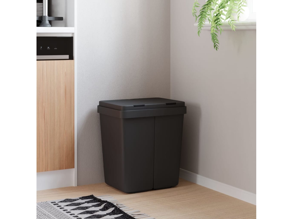 Vidaxl Caixote Duplo 2x25 L Antracite