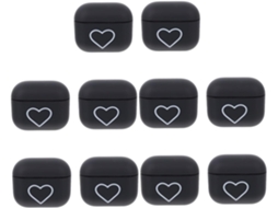 Estojo para Fone de Ouvido Sem Fio com 10 Peças e Estampa de Coração, Compatível e Durável. SFUSHOS