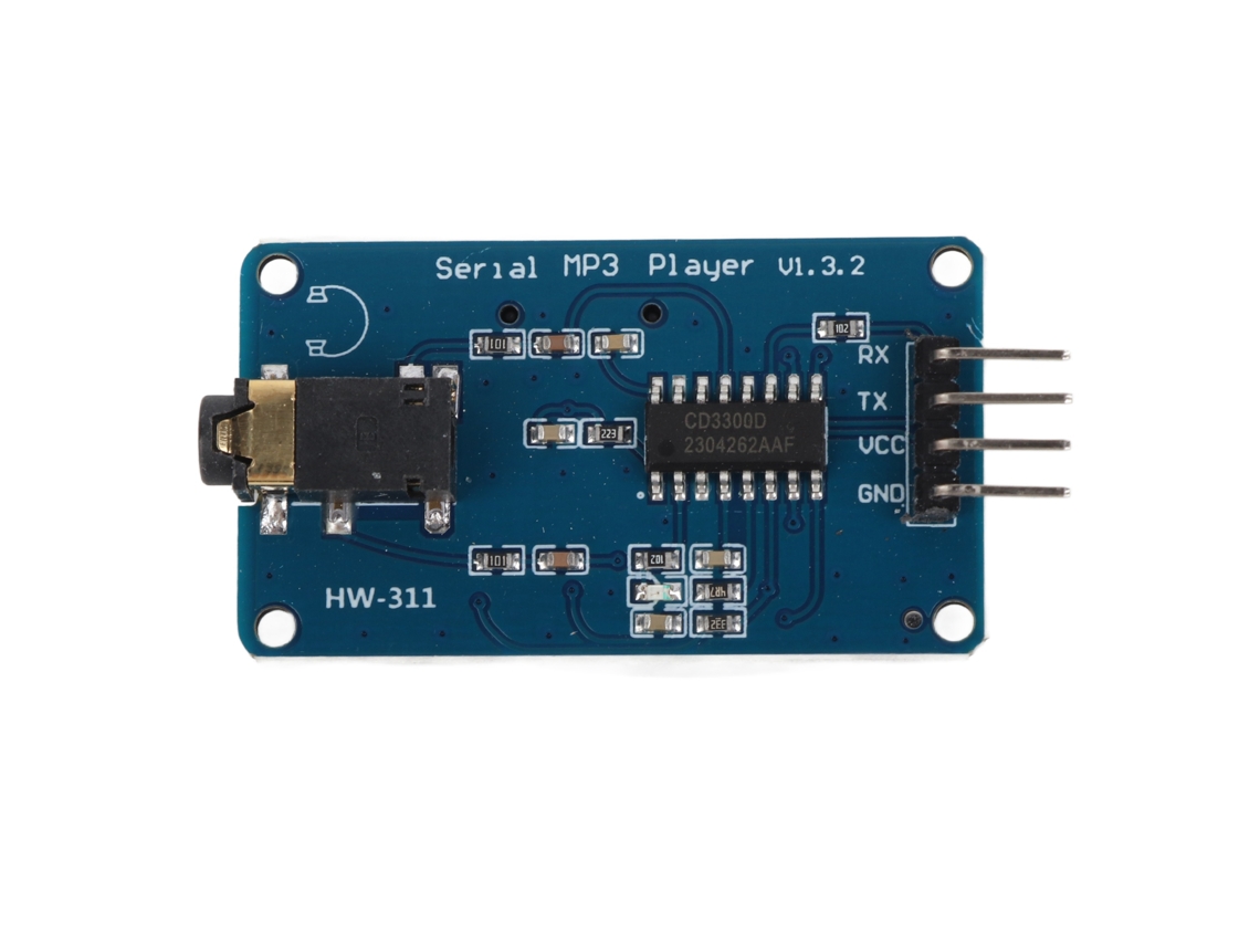 Módulo Reprodutor Mp3 Controle Uart Com Socket Cartão De Memória E Interface Serial Ttl