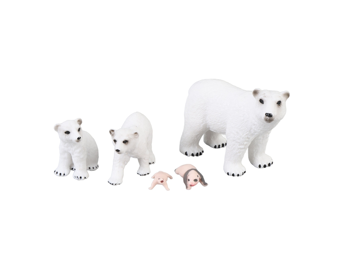 Primerox 5pcs Modelo de Urso Polar Ciclo de Crescimento Brinquedo Educativo Simulação Pvc