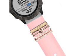 Bracelete Garmin Marq Aviator Pulseira com Adorno Love Rosa