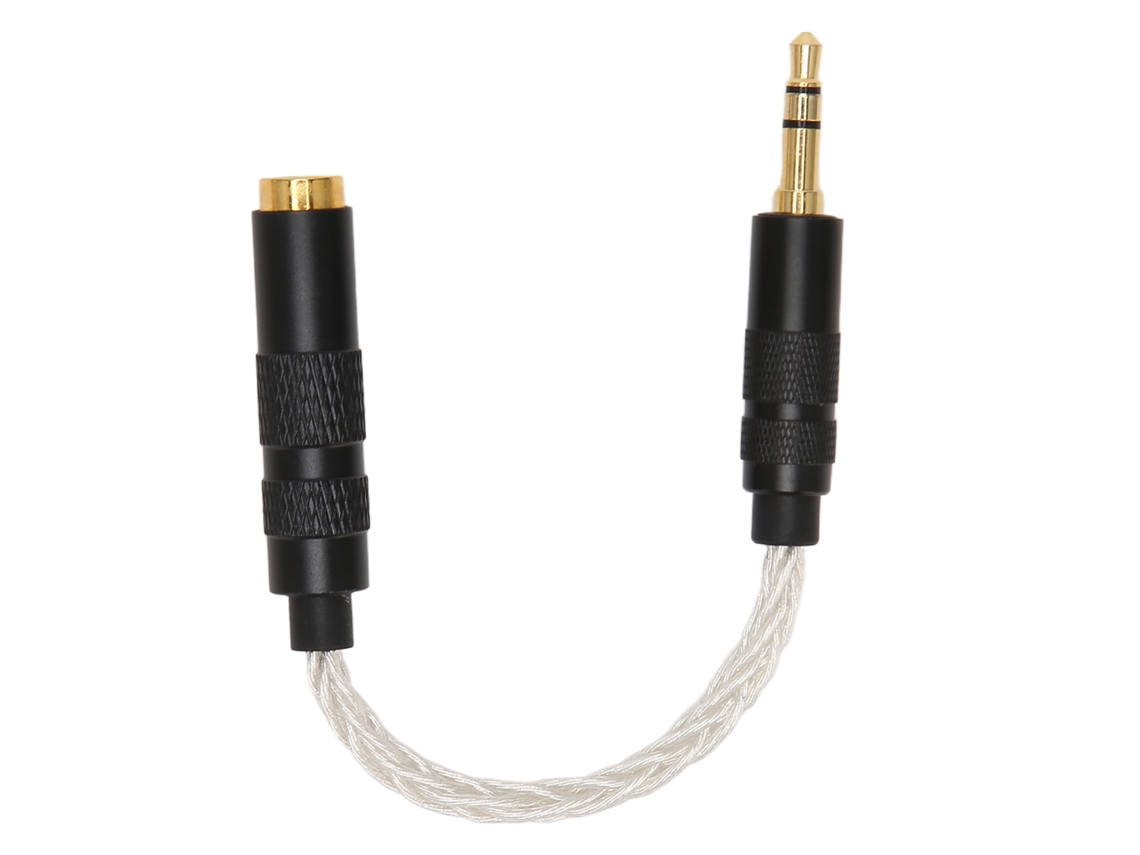 Cabo adaptador balanceado fêmea 4,4 mm para estéreo macho 3,5 mm, com conectores banhados a ouro CHABERLU