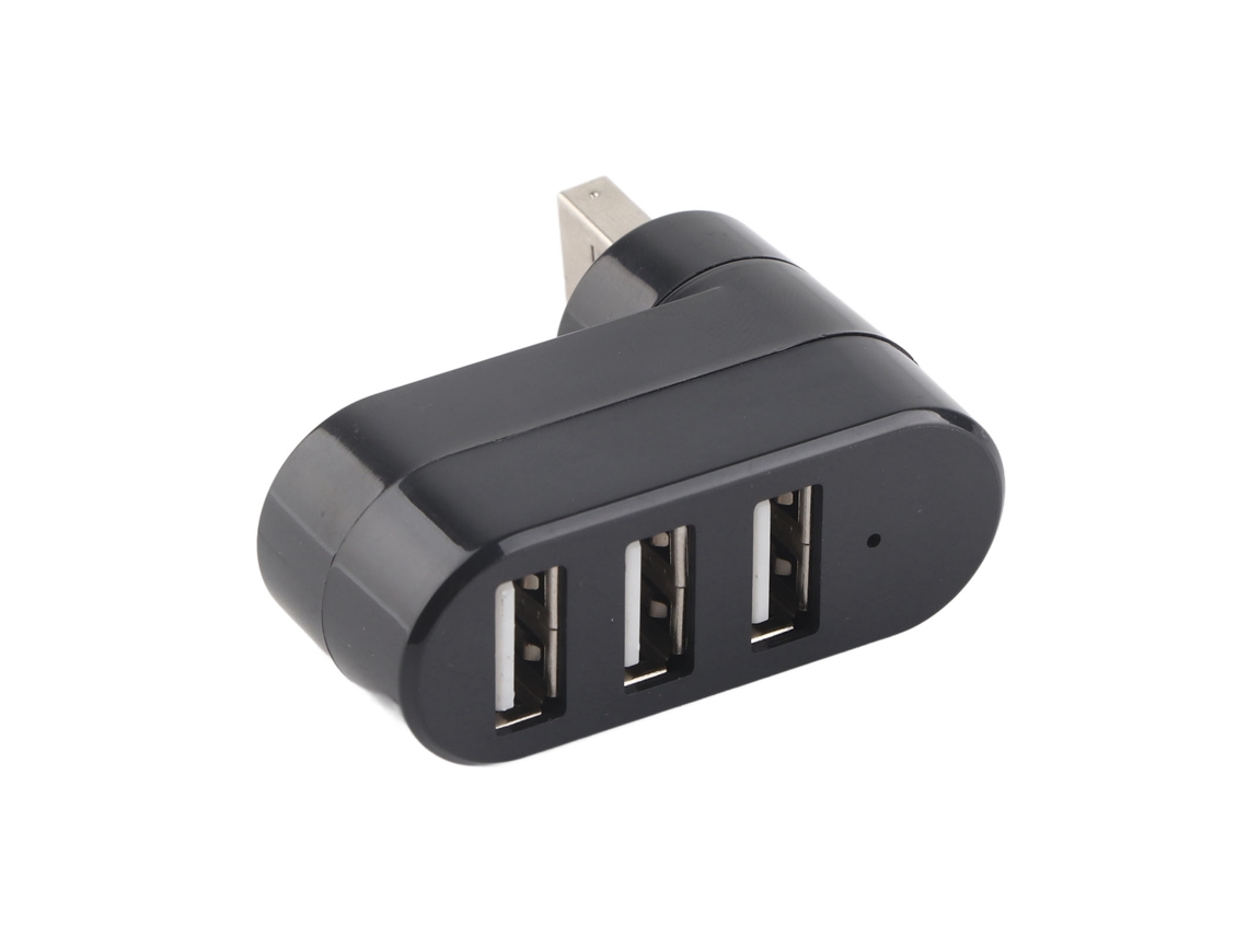 Hub usb 2.0 com 3 portas, rotação de 180°, plug and play, portátil para pc, linux e mac | S/MARCA