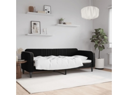 Sofá cama 80x200 cm terciopelo negro