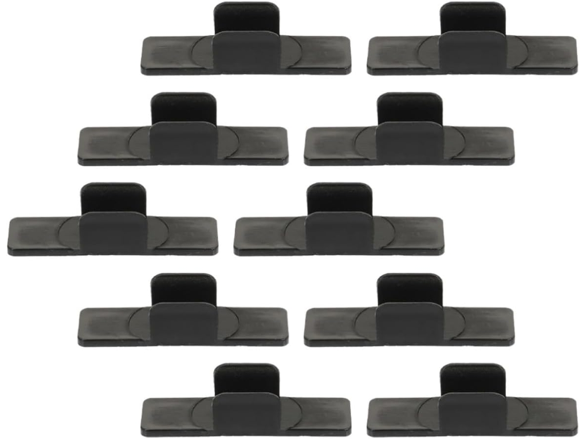Lurrose - 10 Clipes Pequenos para Canetas, Design Autoadesivo, Plástico Transparente Portátil para Mesa e Escola, Pacote com