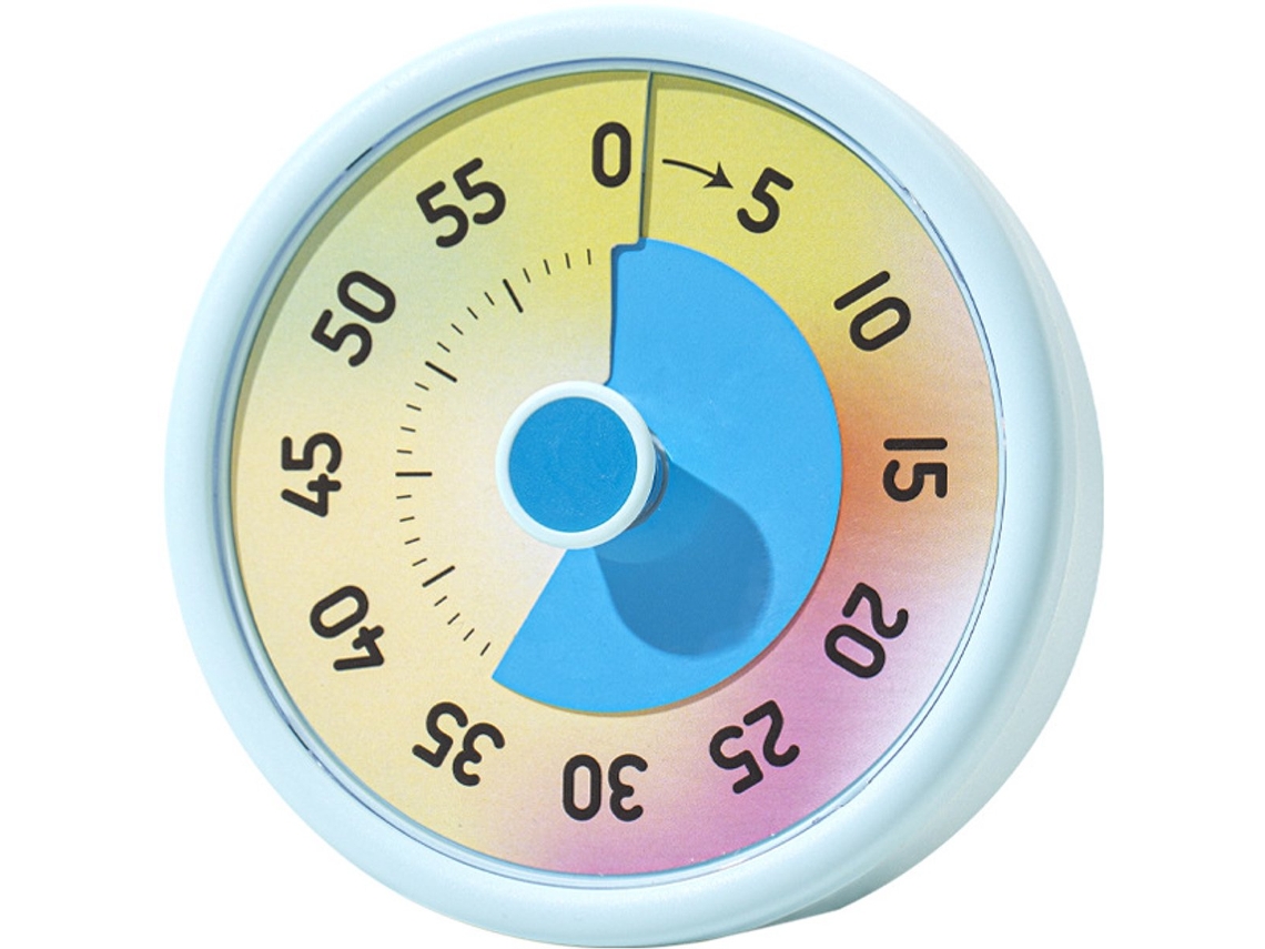 Temporizador Visual Com Contagem Regressiva, Intervalo 60 Minutos, Acabamento Azul, Para Cozinha, Confeitaria E Gestão Diária Do Tempo