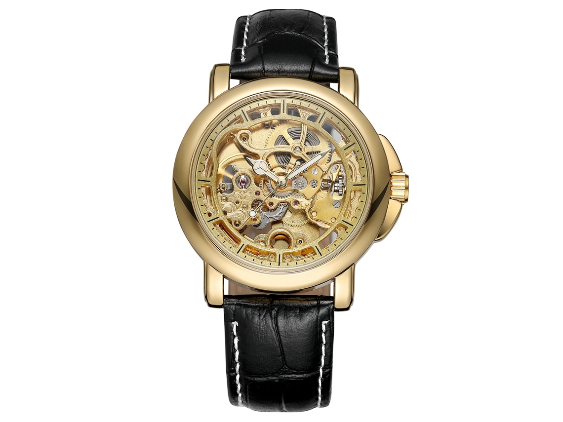 2026 relógio Mecânico de Moda Masculina com Pulseira de Couro Pu