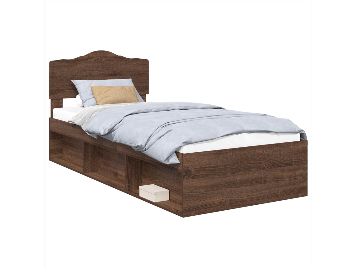 Estrutura da Cama com Cabeceira Carvalho Marrom MAISON EXCLUSIVE 90x190 cm