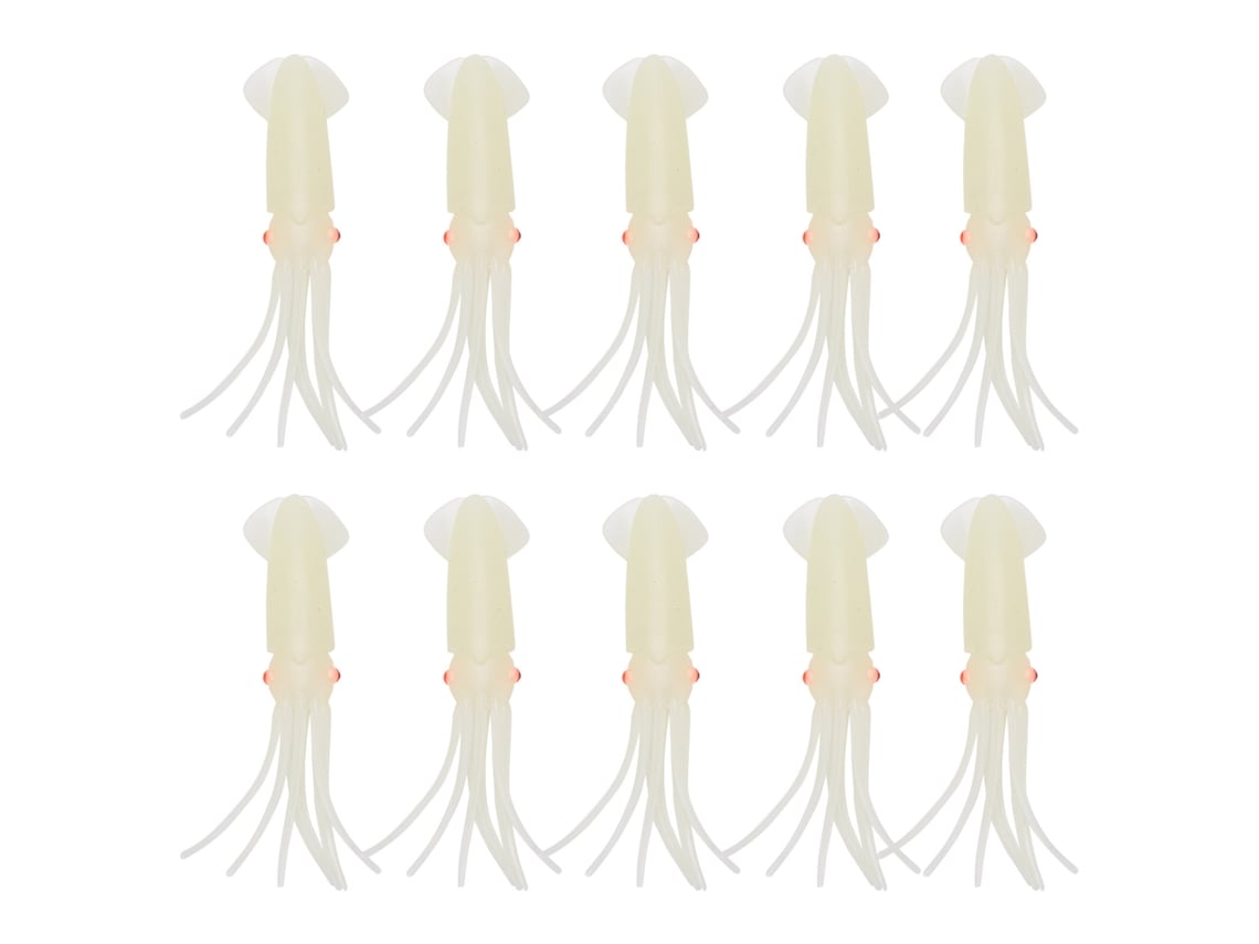 10 Iscas de Lula Glowing 12cm Silicone Duráveis