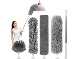 Espanador Com Cabo Extensível Para Limpeza, Espanador Extensível Com Alcance De 100 Polegadas Para Limpeza Ventiladores