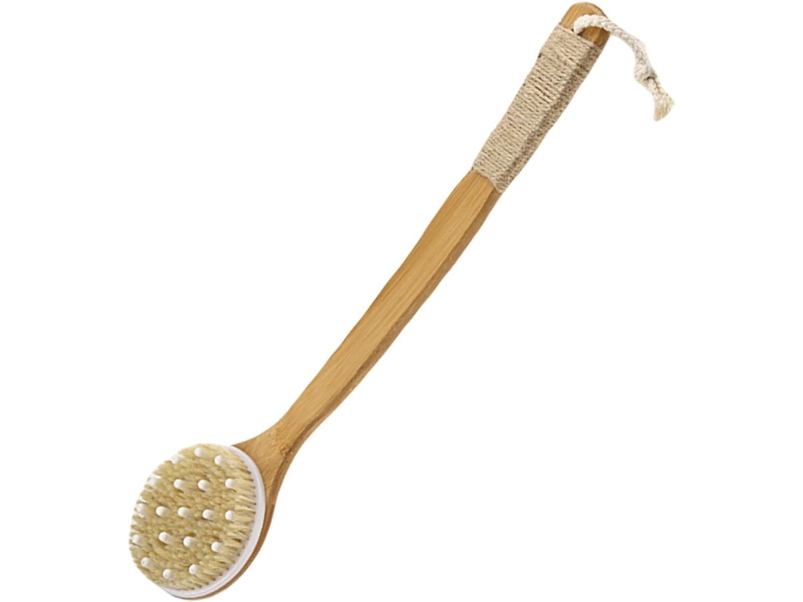 Escova Corporal Esfoliante Com Cerdas Macias E Cabo Longo Antiderrapante Para Massagem Nas Costas, Adequada Para Uso No