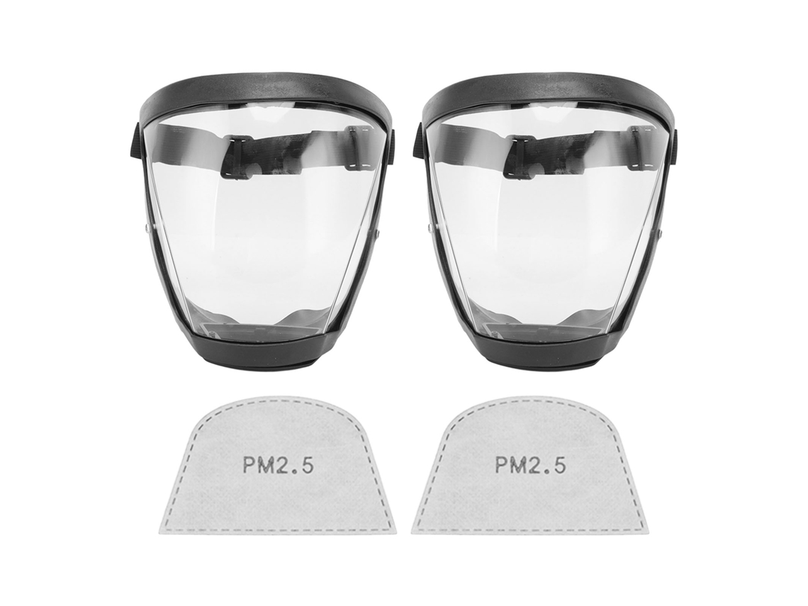 Protetor Facial Reutilizável Transparente Com Filtro Algodão 2pcs Adulto