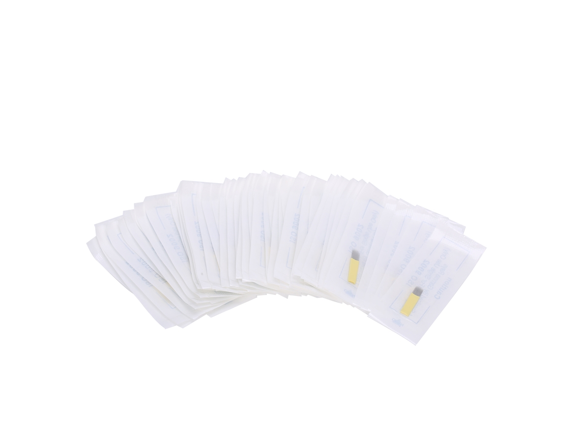50pcs Lâmina De Agulha De Microblading Para Sobrancelha Aço Inox Manual 19u