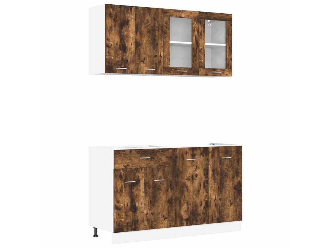 Conjunto de armário de cozinha Lyon 4 peças Carvalho Defumado MAISON EXCLUSIVE