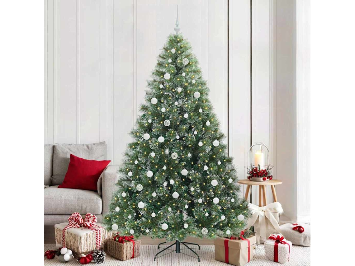 Vidaxl Árvore De Natal Artificial Com 300 Leds Verde 210 Cm Pe E Pvc