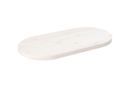 Vidaxl Tampo De Mesa Oval 80x40x2,5 Cm Pinho Maciço Branco