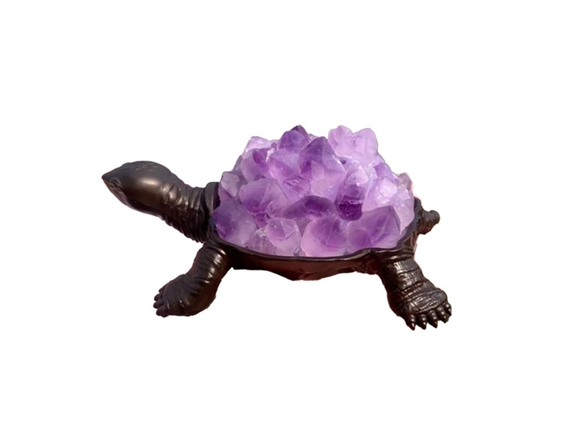 Tartaruga Dentada De Pedra Cristal, Estatuetas De Animais Fofos, Estátua Terapêutica Para Decoração De Casa, Presentes Colecionáveis​​ Para Crianças