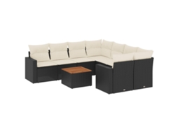 Garden Sofa Set, Garden Sofa Sets Vidaxl Preto Rattan / Vime (n/a)