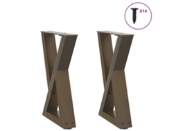 Vidaxl Pés Para Mesa De Centro 2 Peças Aço Natural 28x(42-43,3) Cm Aço