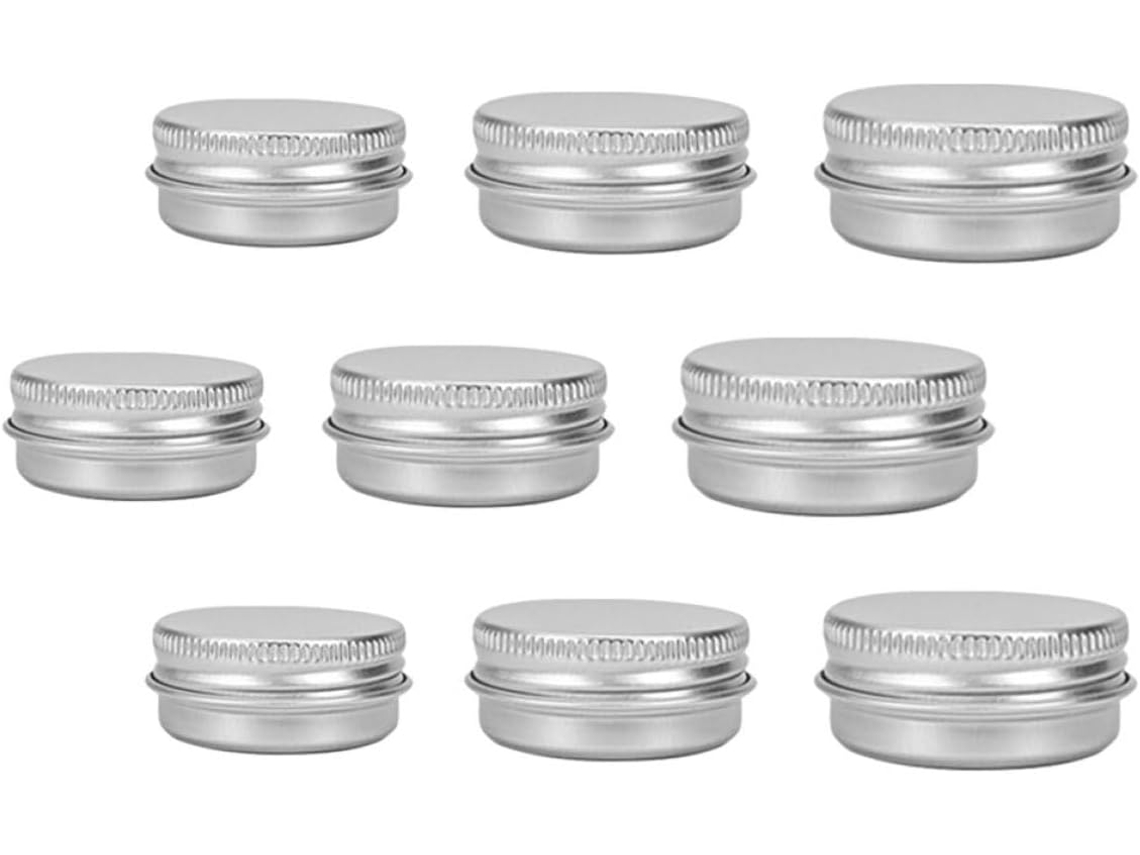 Conjunto De 9 Latas De Creme Em Alumínio Prateado