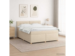 Vidaxl Cama Box Spring Com Colchão Creme 140 X 200 Cm Tecido